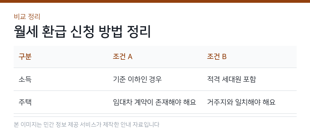월세 환급 신청 방법 정리 비교 정리