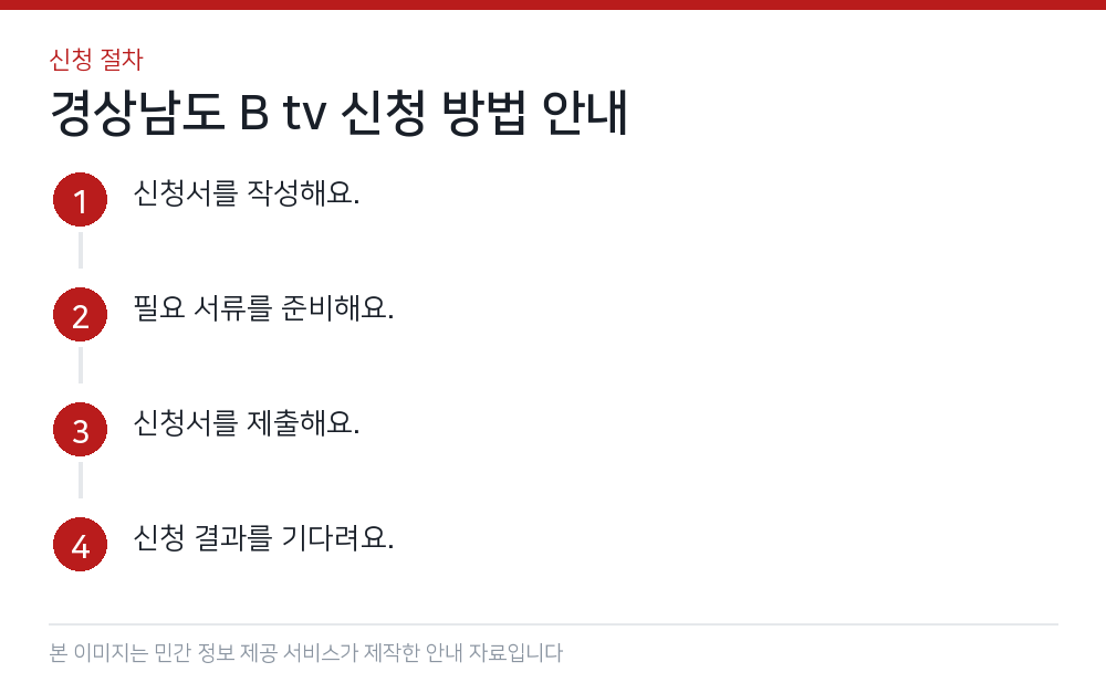 경상남도 B tv 신청 방법 안내 신청 절차